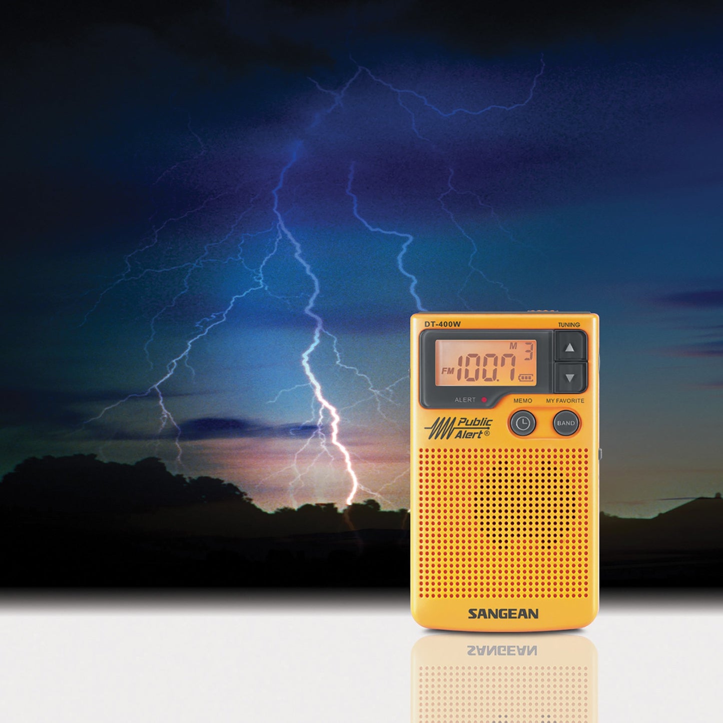 SANGEAN SNGDT400W DT-400W Portable AM/FM Pocket Digital Clock Radio