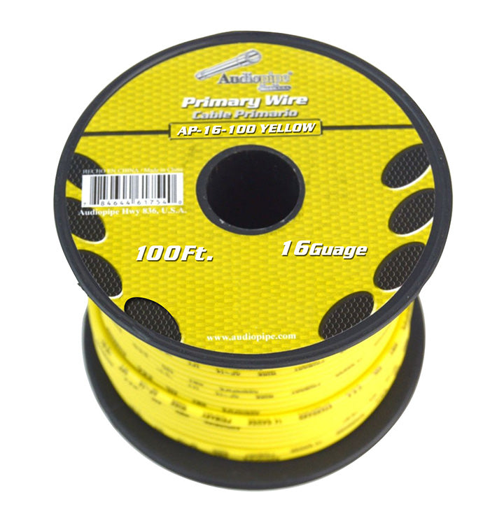 Audiopipe AP16100YW 16 gauge 100ft Yellow primary wire