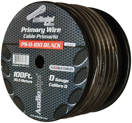 Audiopipe PS0100BK Power Wire 0 Gauge 100 Foot  Black
