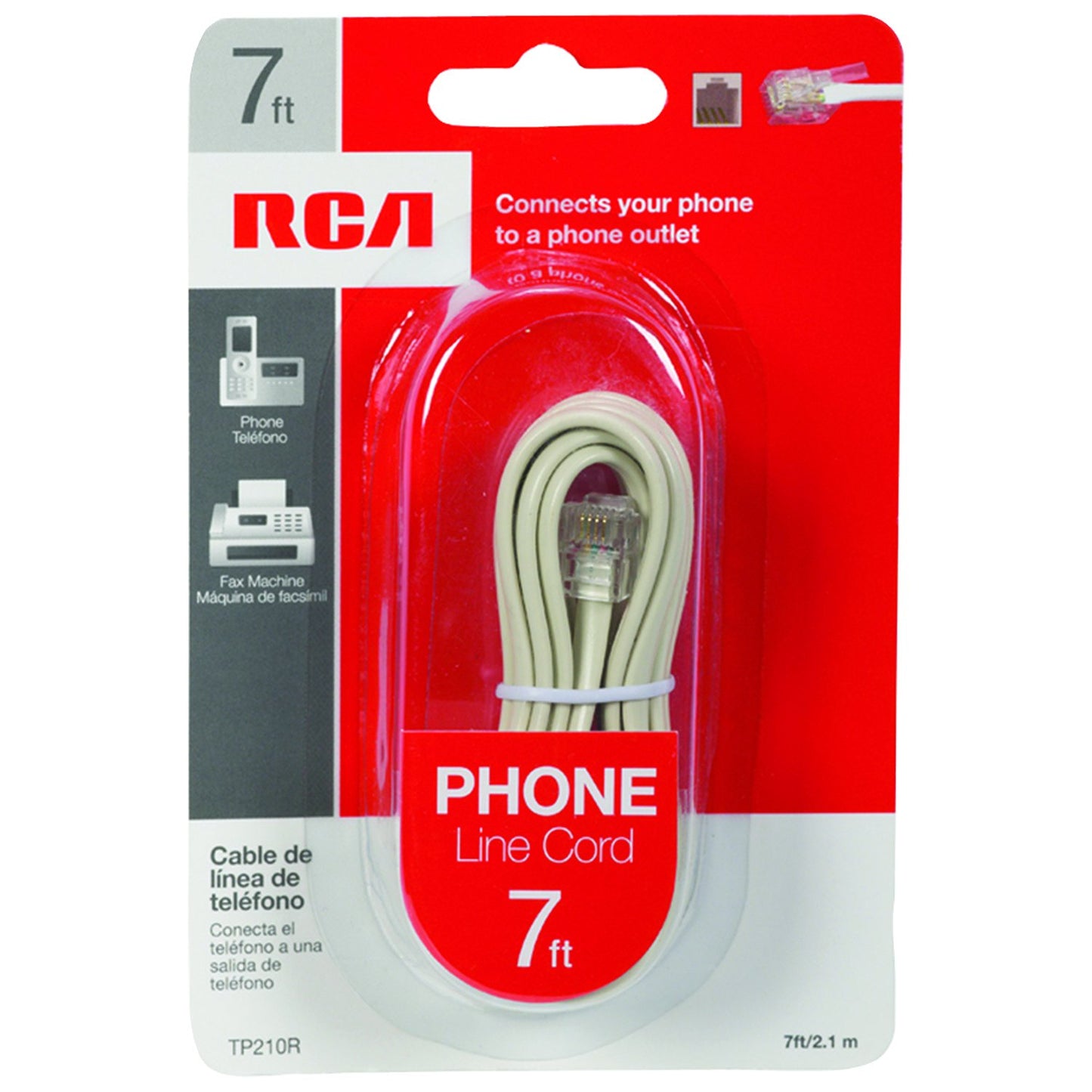 RCA TP210R Phone Line Cord, 7ft