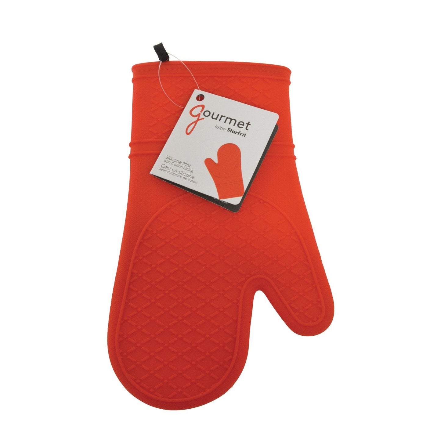 Gourmet By Starfrit 080235-006-0000 Silicone Oven Mitt, 12", Red