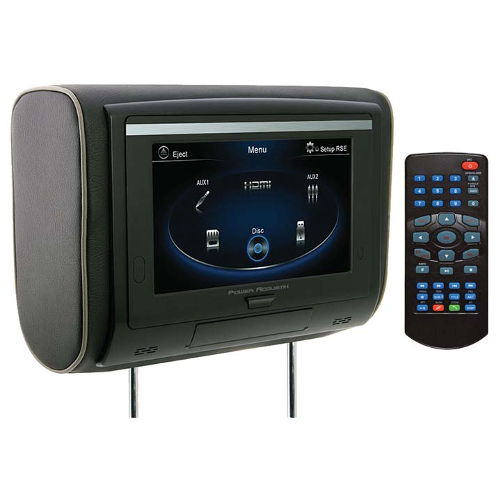 Power Acoustik HDVD94T 9" Headrest Touchscreen DVD 3 Color Skins