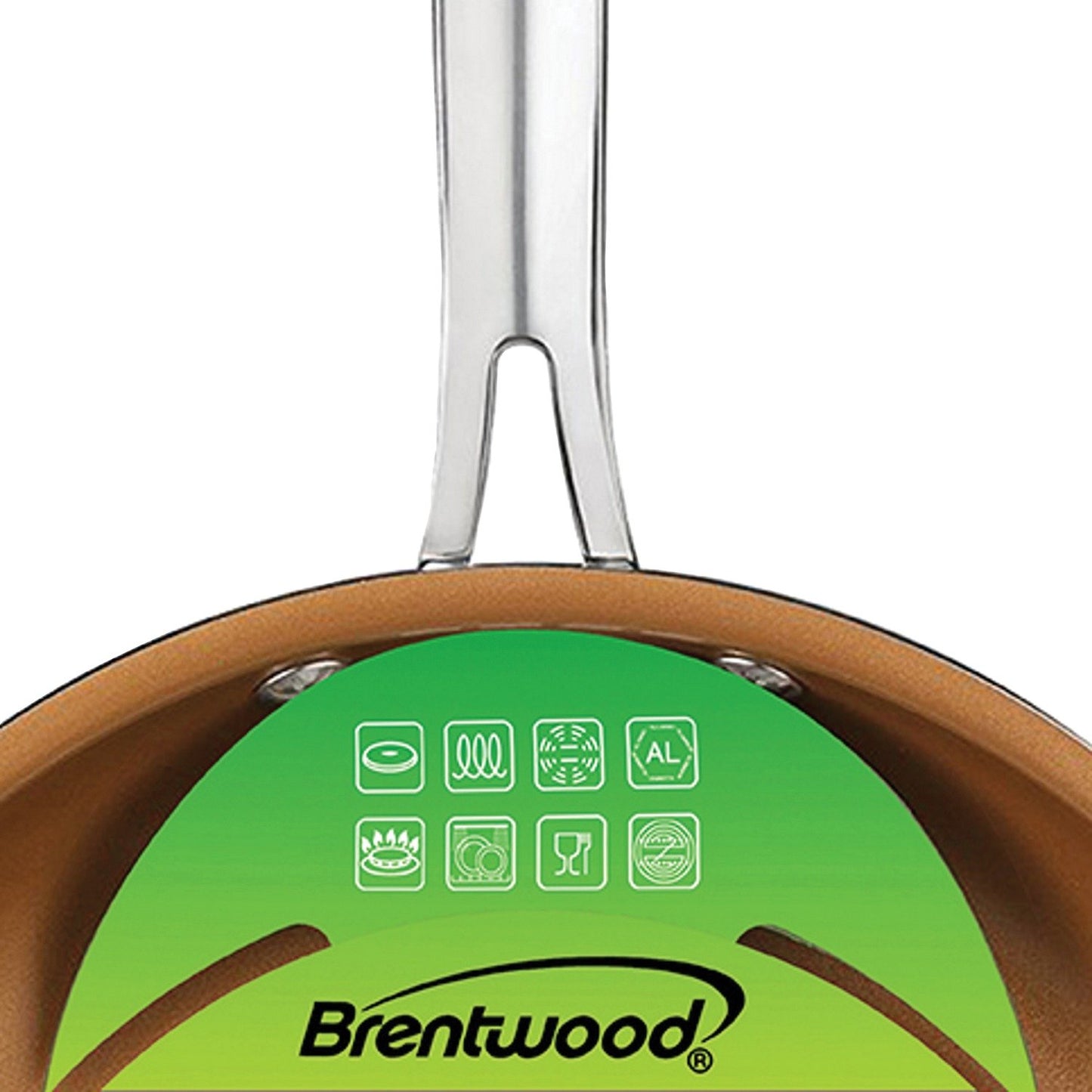 Brentwood Appl. BFP-2810C 2pc Nonstick Induction-Compatible Copper Pan Set