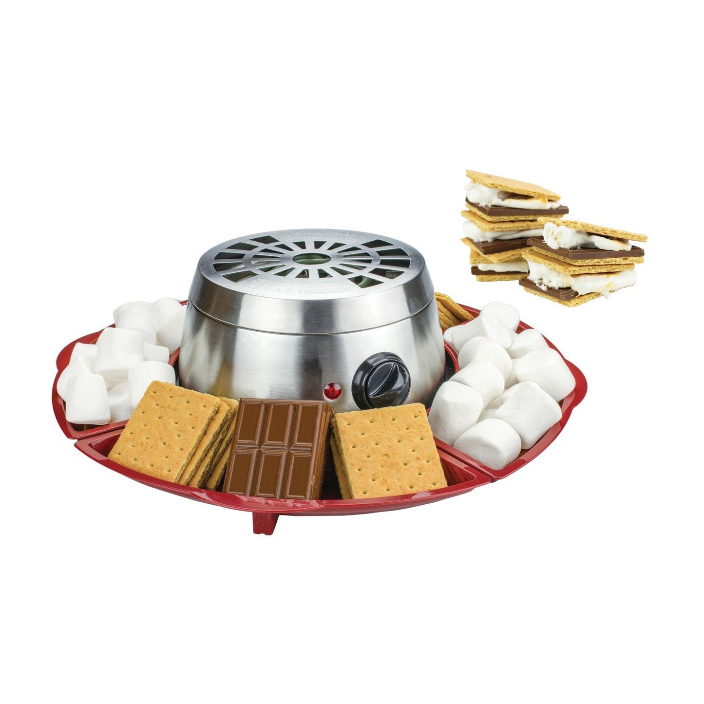Brentwood Appl. TS-603 Indoor Electric S-Steel Smores Maker w/4 Trays & Forks