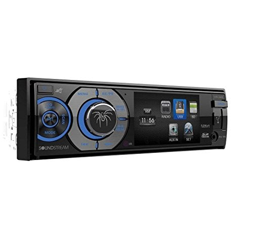 Soundstream VR-345B Single DIN A/V Source Unit with Detachable 3.4" LCD Screen/Bluetooth