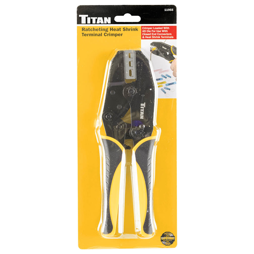 Titan 11955 Tool Ratcheting Heat Shrink Terminal Crimper