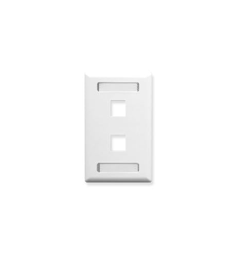 Icc IC107S02WH Faceplate, Id, 1-gang, 2-port, White