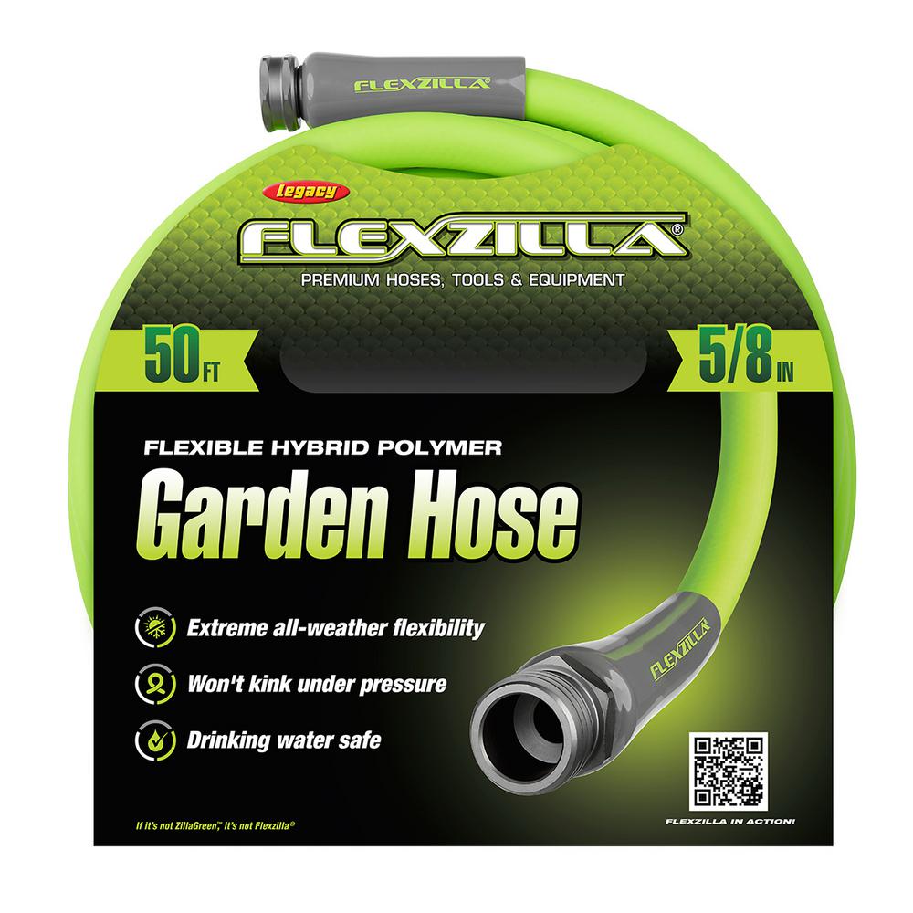Flexzilla HFZG550YW Garden Hose 5/8In X 50Ft 3/4In   11 1/2 Ght Fittings