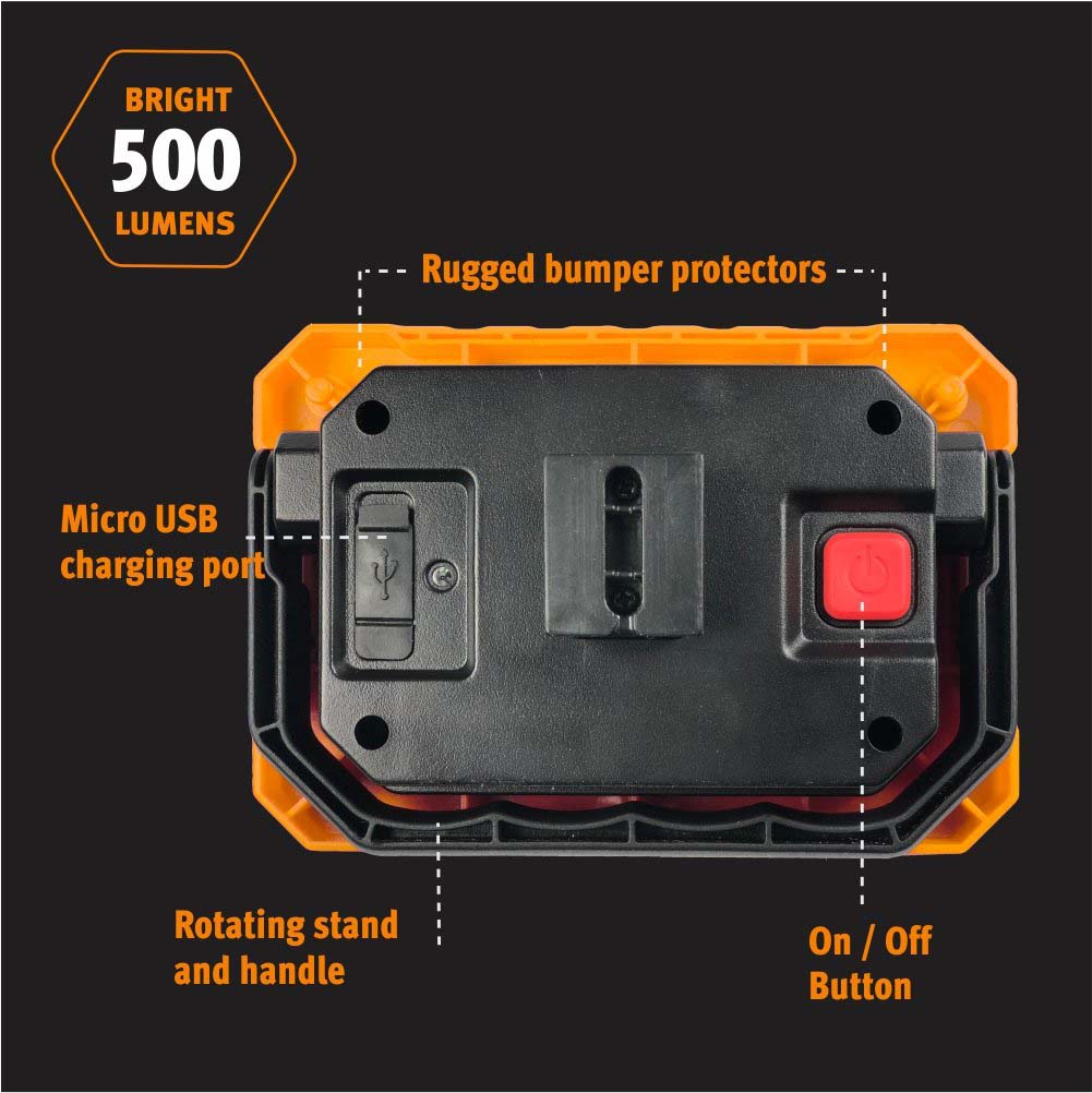 EZ RED XLM500OR Extreme Magnet Worklight Orange Logo Box UHL-MAG & Micro-USB