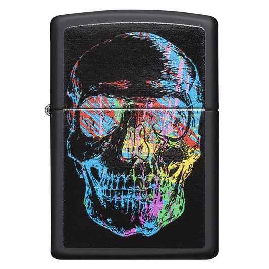 Zippo 28042 Windproof Lighter Colorful Skull, Black Matte