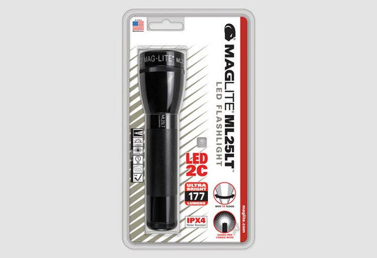 MAGLITE ML25IT 2 C-Cell Flashlight BLACK-BLISTER PACK