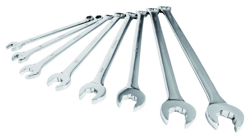 Astro 7180XL 8 Piece SAE Long Damaged Fastener Flank Bite Combination Wrenchs