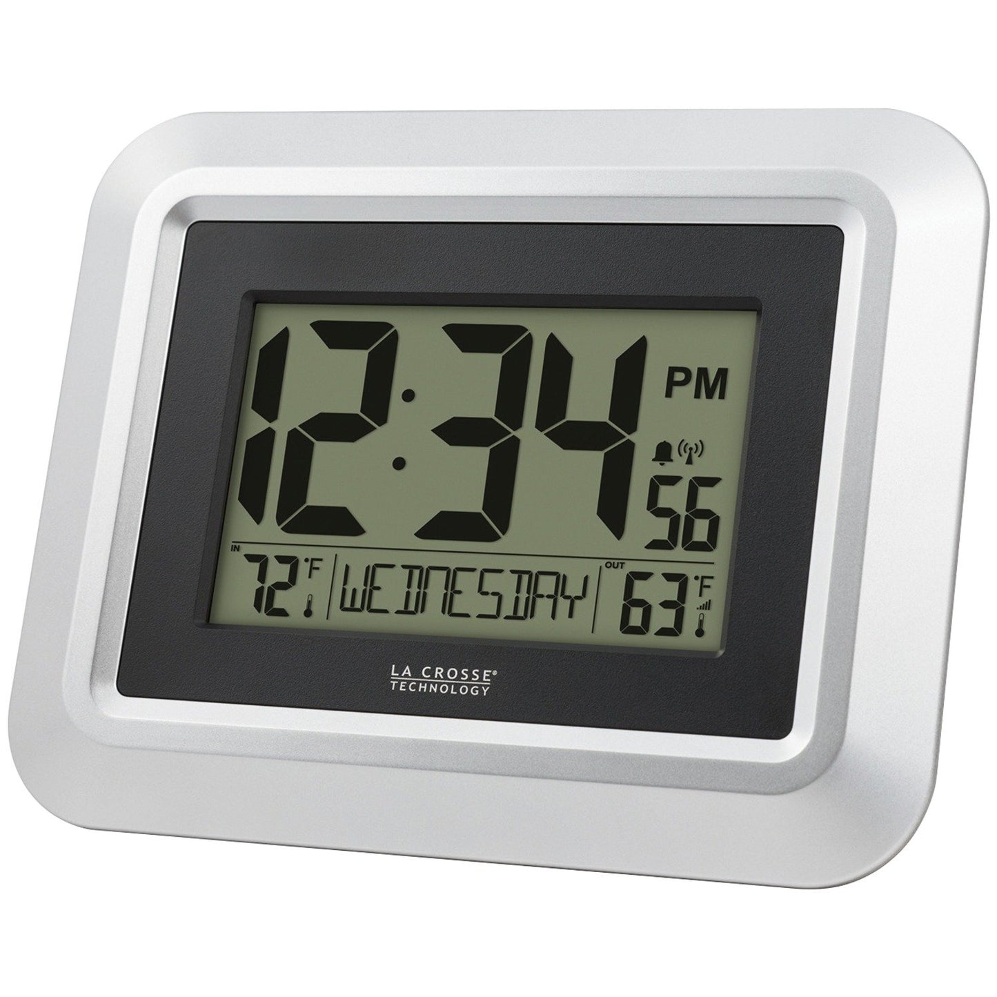 La Crosse Technology 513-1918S-INT Digital Wall Clock w/Temperature