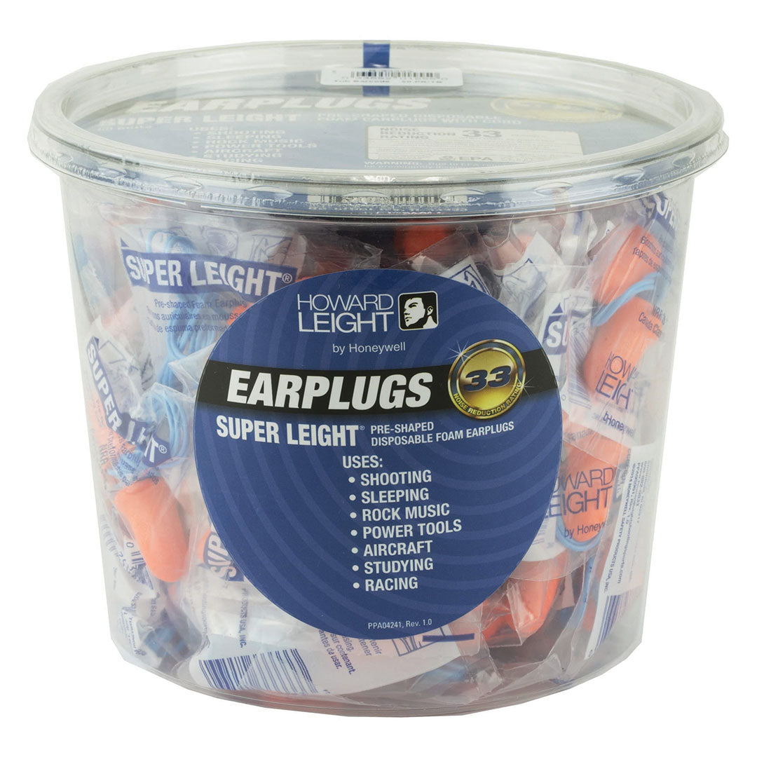 Howard Leight R33333 Corded Pre-Shaped Disposable Foam Ear Plugs (50 pairs)