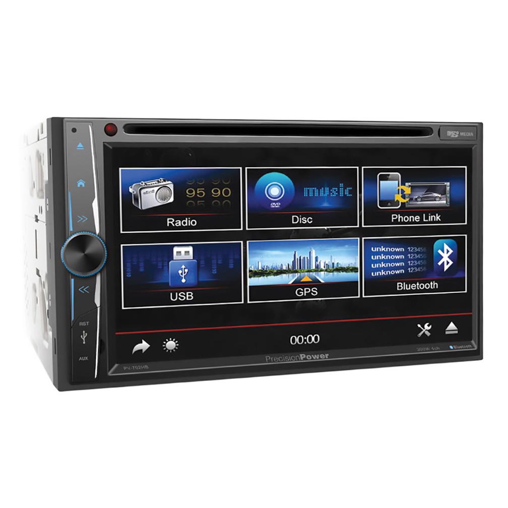 Precision Power PV702HB 7" Double DIN Fixed Face Touchscreen DVD Receiver