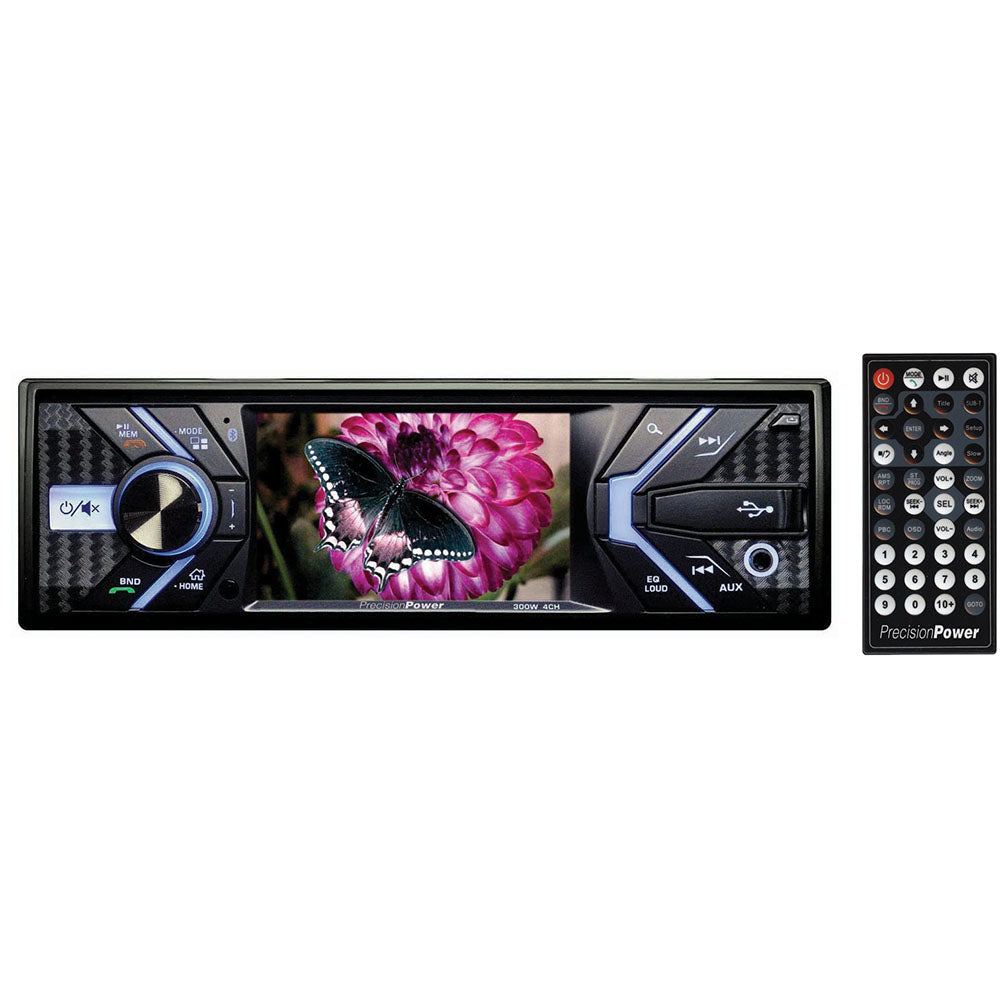 Precision Power PV343B 3.4" Single Din Dvd Receiver With Bluetooth