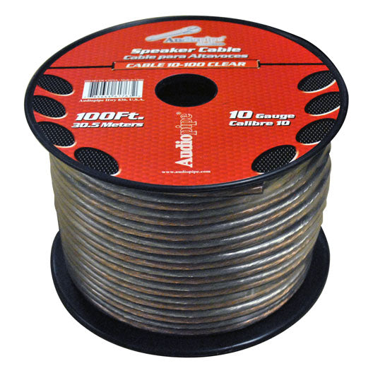 Audiopipe CABLE10100CL 10 Gauge Speaker Cable 100ft Clear