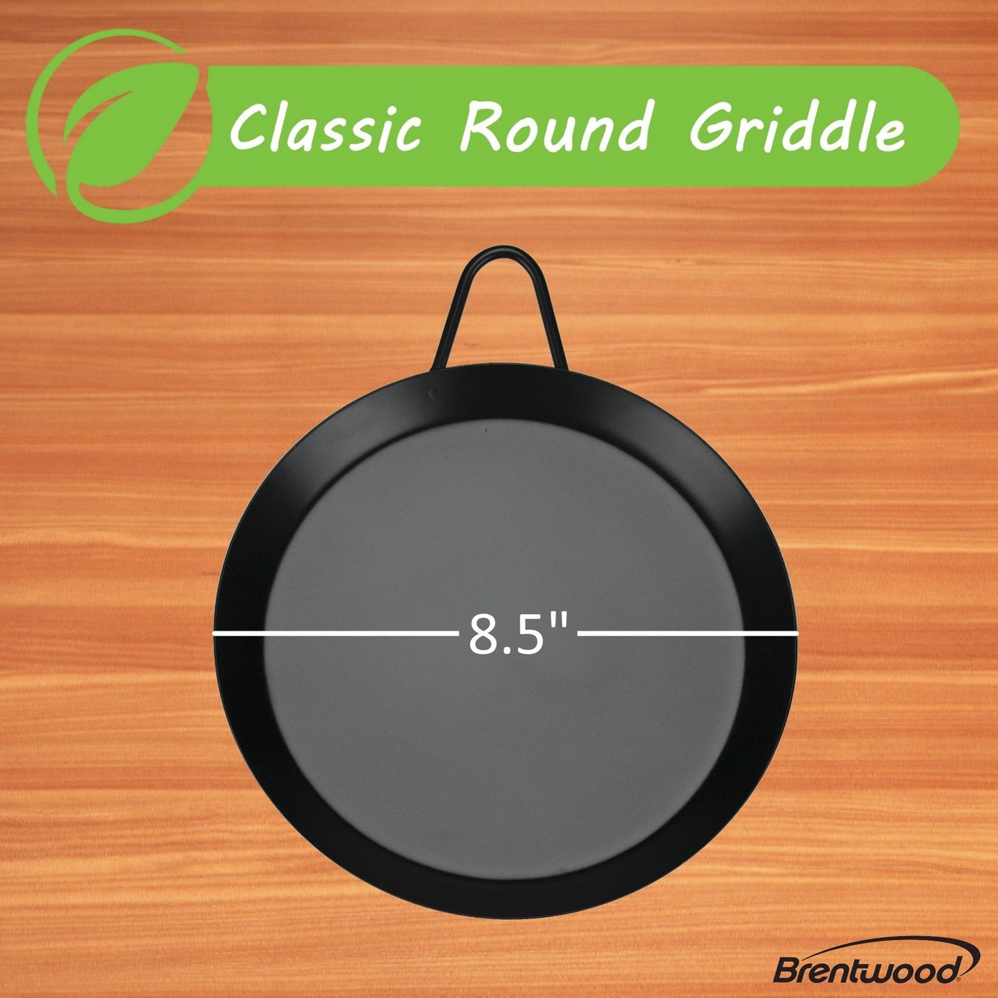 Brentwood Appl. BCM-21 Carbon Steel Non-Stick Round Comal Griddle (8.5")