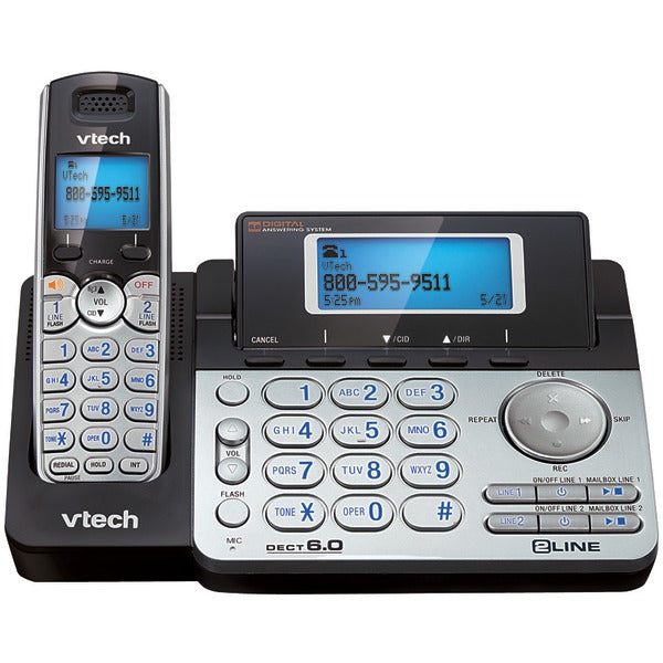 VTech DS6151 DECT 6.0 Cordless 2-Line Phone System with Digital Answering System