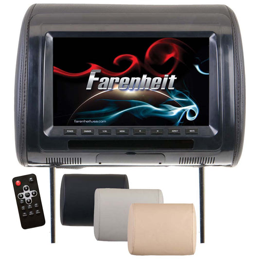 Farenheit HR91CC Universal 9 Headrest (Single) w/3 Color Skins & IR/FM