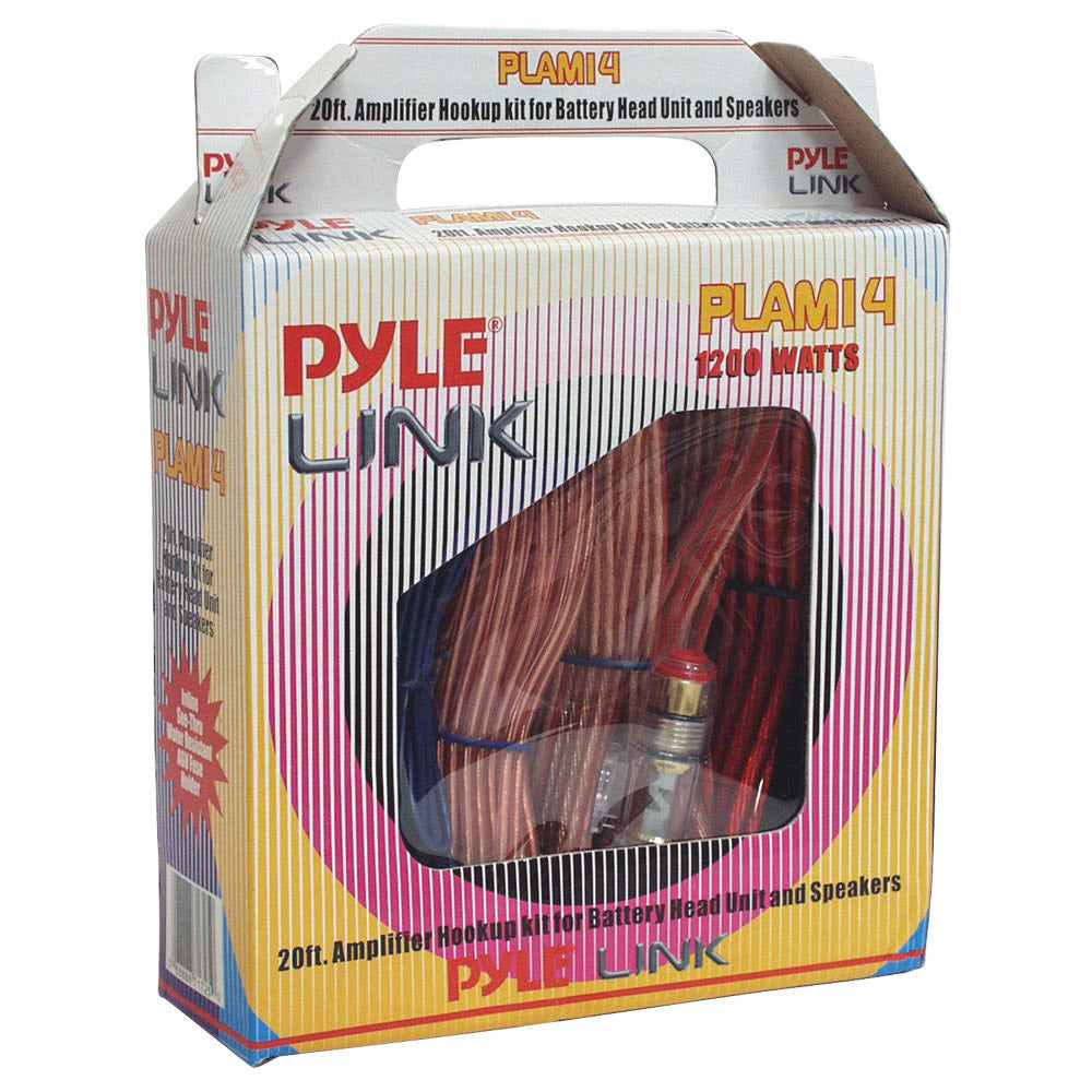 Pyle PLAM14 20 Feet 8 Gauge 1000 Watts Amplifier Hookup For Battery Head Unit and Speakers Installation Kit