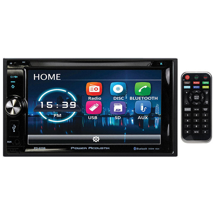 Power Acoustik PD625B 6.2" Double Din Receiver with Bluetooth