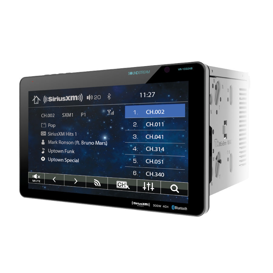 SoundStream VR1032XB 2-DIN AptiX Source Unit SXM Ready w/ Bluetooth 10.3" LCD