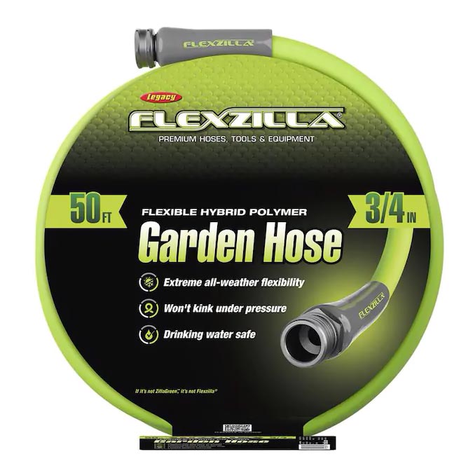 Flexzilla HFZG650YW Garden Hose 3/4In X 50Ft 3/4In   11 1/2 Ght Fittings