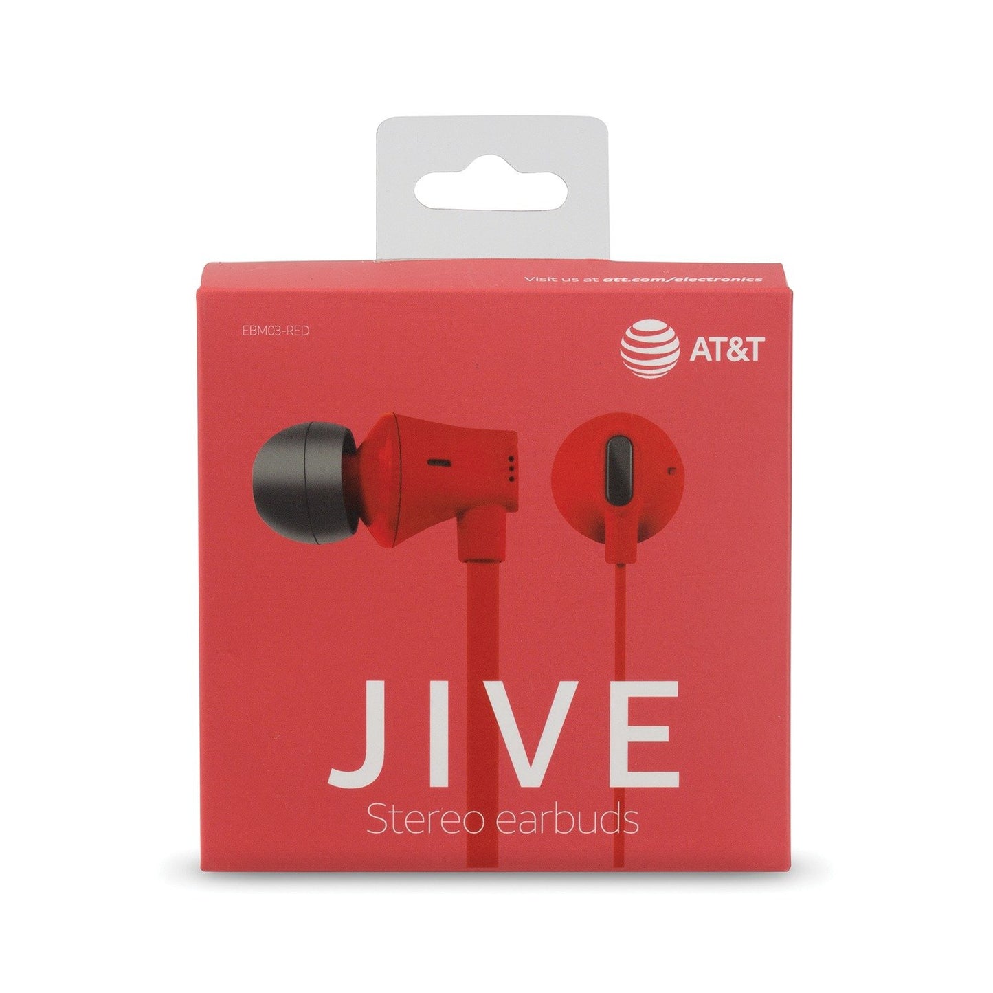 AT&T  EBM03-RED JIVE Noise Isolating Earbuds w/In-line Microphone (Red)