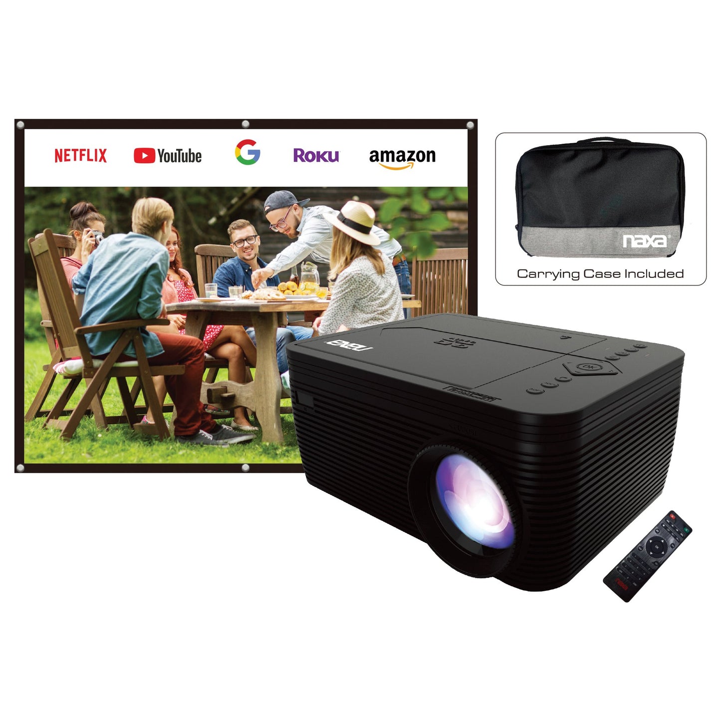 Naxa NVP-2501C 150" Home Theater LCD Projector Combo with DVD Player & Bluetooth