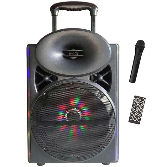 MaxPower MPD126L Single 12" Woofer w Rechargeable battery & wireless mic