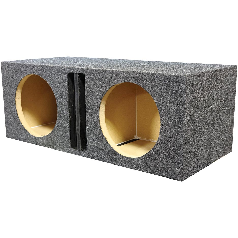 Qpower Dual 12" Ported Heavy Duty Enclosure with Divider
