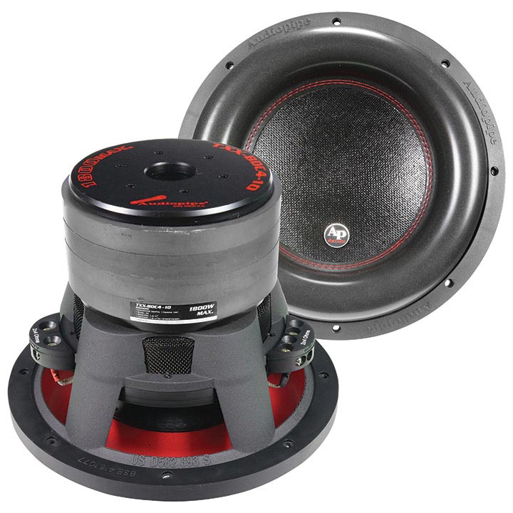 Audiopipe TXXBDC410 10" Woofer 900W RMS Quad Stacked