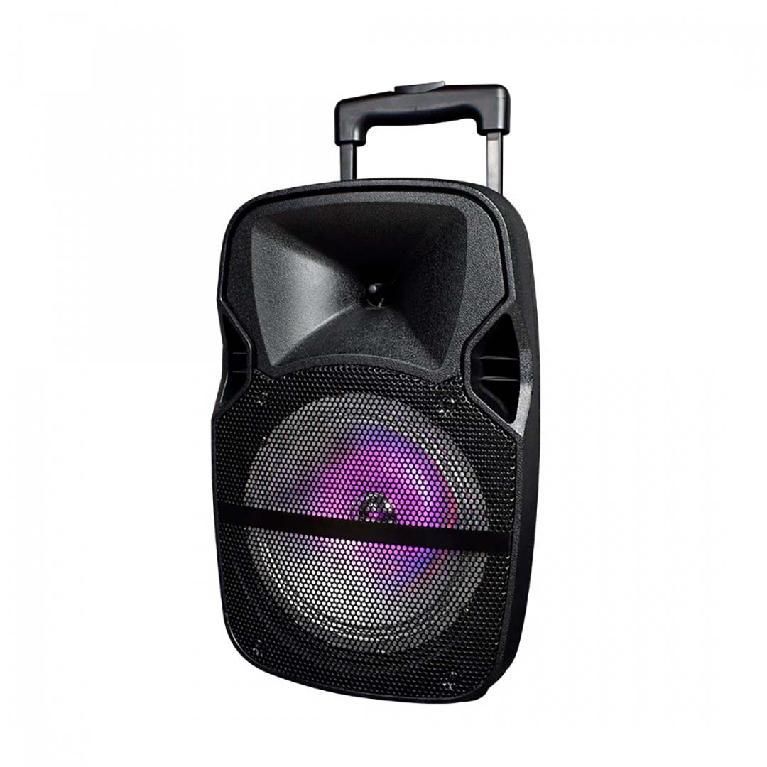 Axess PABT6017 8" Bluetooth Portable Party Trolley Speaker w/LEDs, Remote & Mic