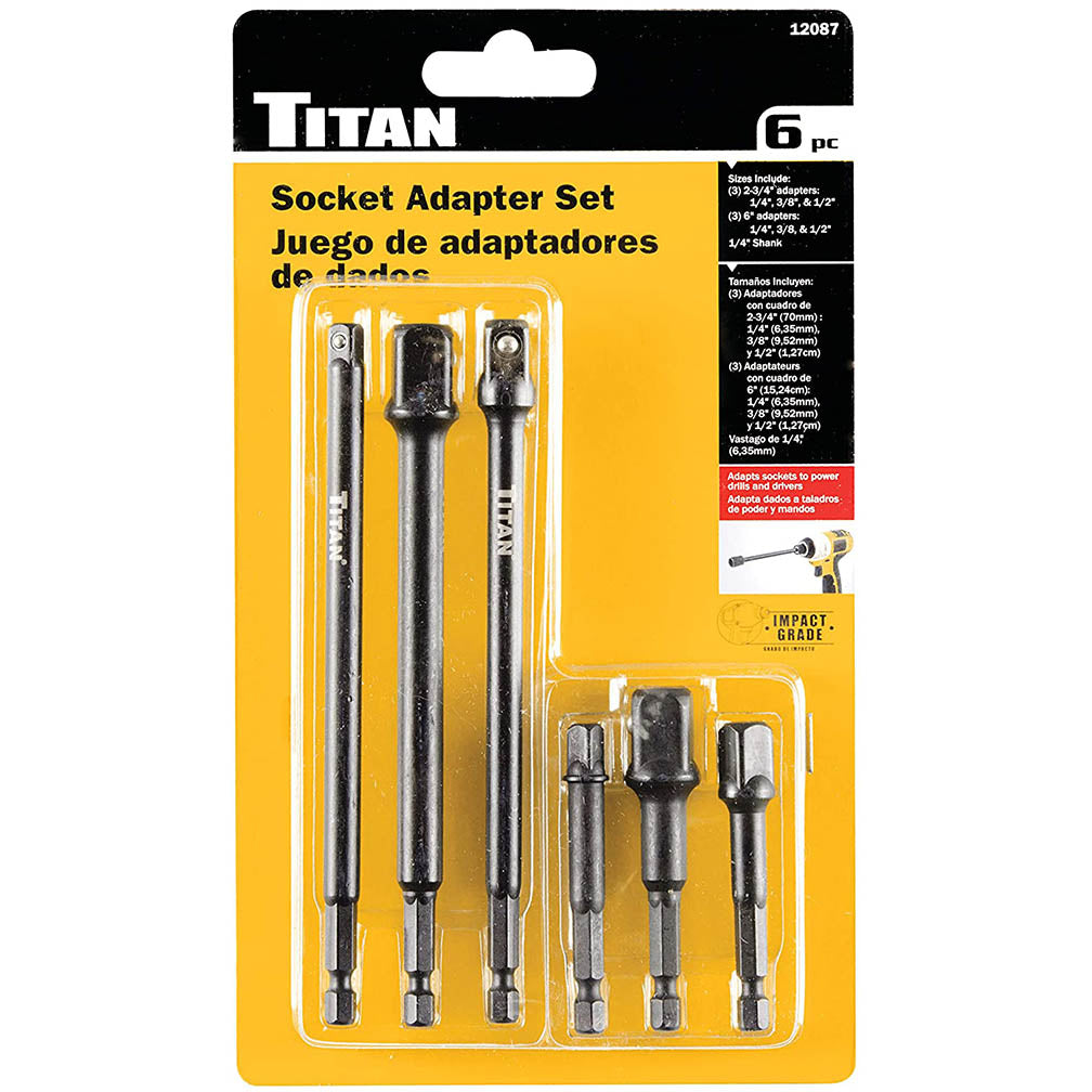 Titan 12087 Tool 6 pc Socket Adapter Set