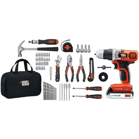 BLACK+DECKER LDX120PK 68Pc 20V Drill Kit