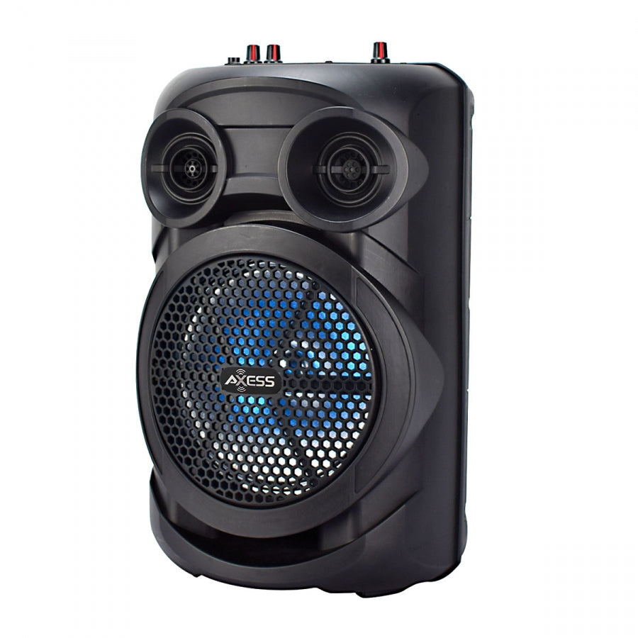 Axess PABT6032 8" Bluetooth Portable Party Speaker with LED Lights, Remote & Mic