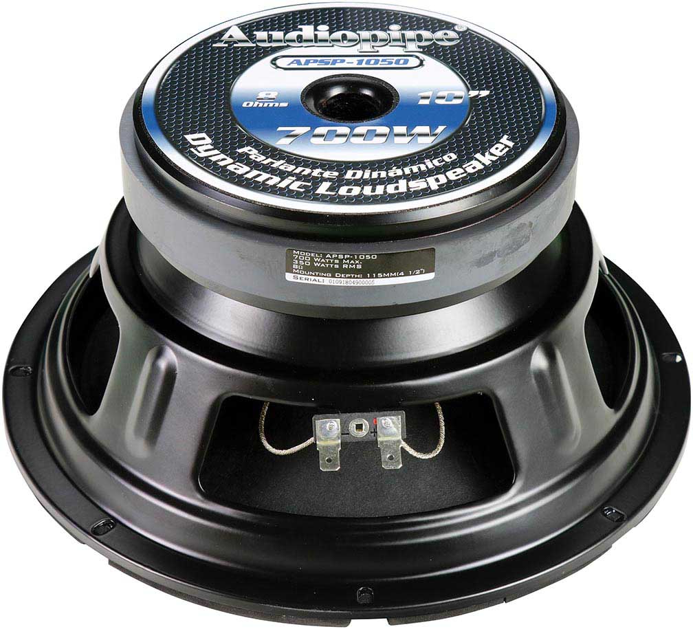 Audiopipe APSP1050 Dynamic Loudspeaker 10" 700W Max Each