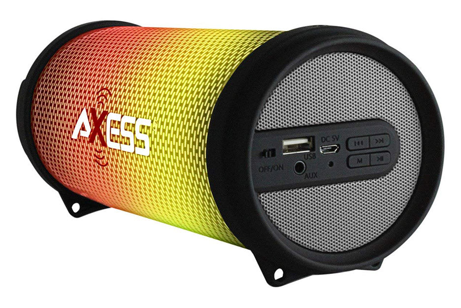 AXESS SPBL1043SL Vibrant Plus Bluetooth Speaker with Disco LED Lights In Silver