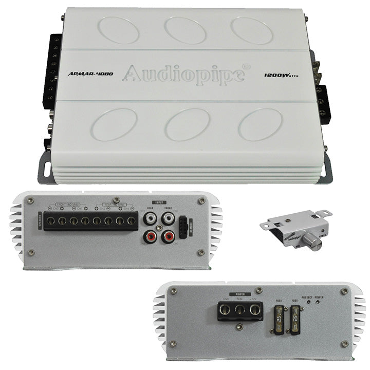 Audiopipe APMAR4080 Mini 4CH 1200W Marine Amplifier