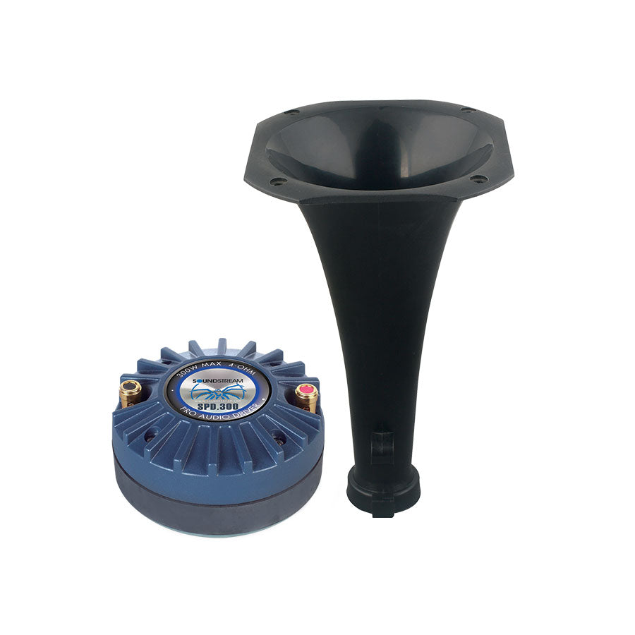 SoundStream SPD300 Compression Driver Tweter w/ Large  ABS Horn (Each) 300w