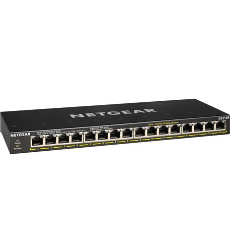 Netgear GS316P-100NAS 16 Port Gig Unmanaged Poe