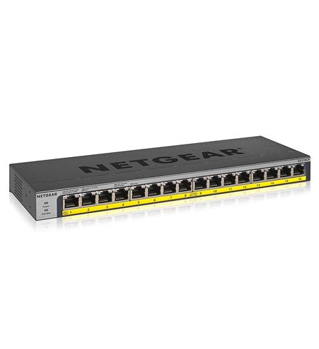 Netgear GS116LP-100NAS 16-port Poe/poe+ Gigabit Ethernet Unmgd.