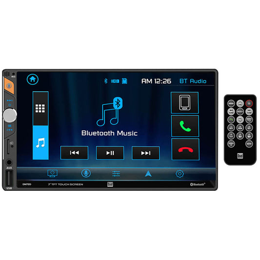 Dual DM720 7" Lcd Mechless Double Din Bt Usb/Micro Sd Backup Cam Input