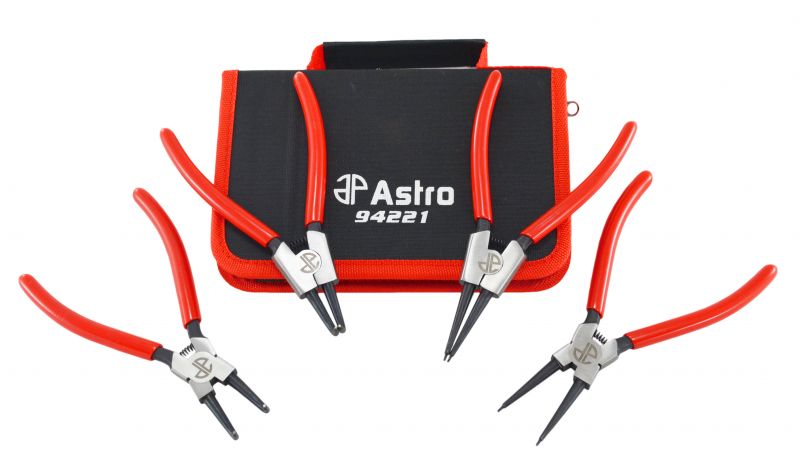 Astro 94221 7In Internal External CrV Snap Ring Pliers 4 Piece 0.067In