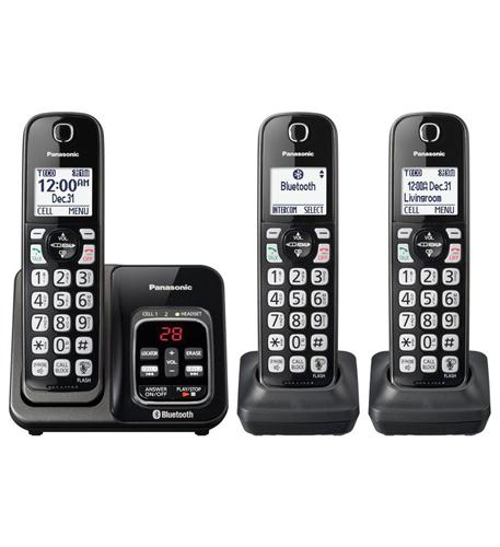 Panasonic consumer TGD563M 3hs Cordless Telephone, Itad, Met Black