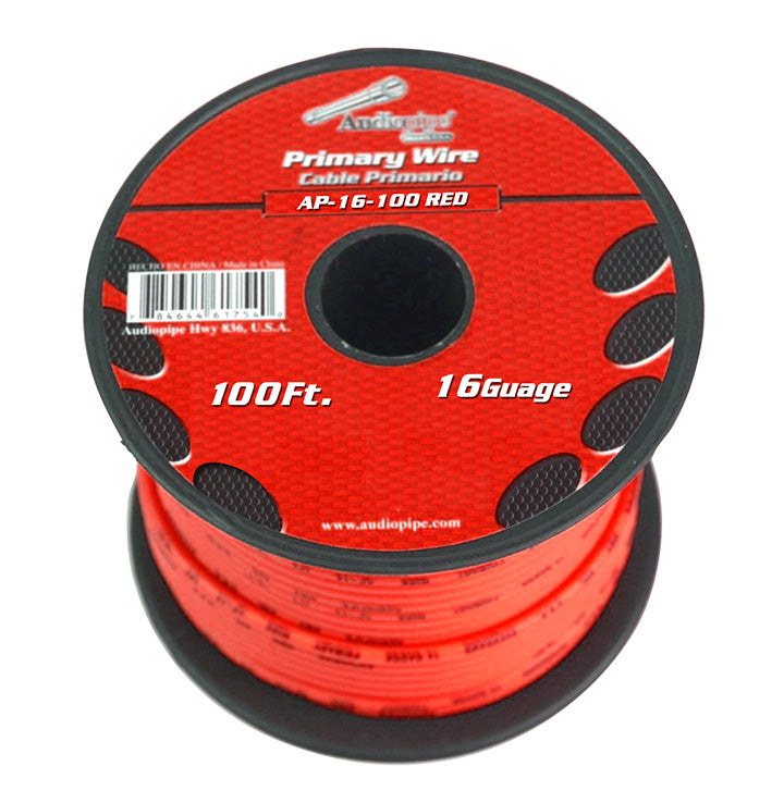 Audiopipe AP16100RD 16 gauge 100ft Red primary wire