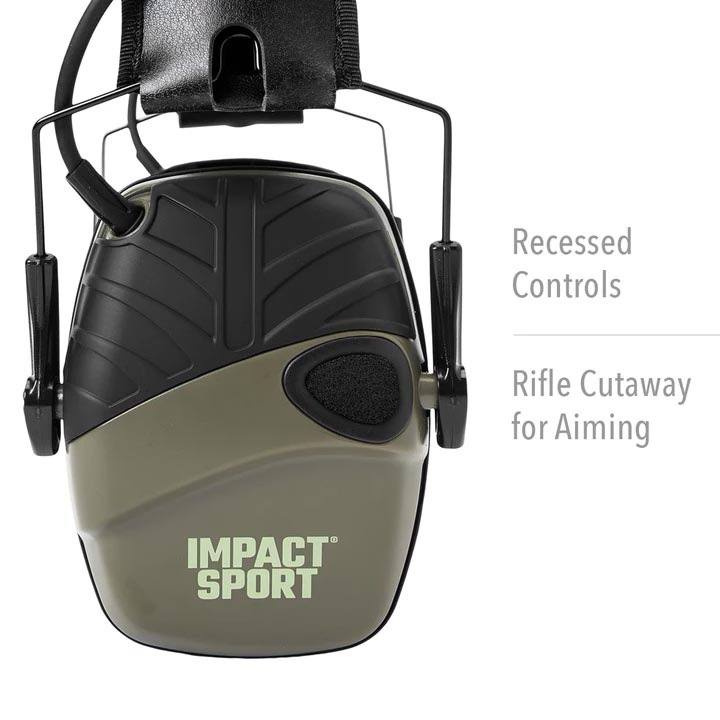 Howard Leight R01526 Impact Sport Electronic Earmuff  OD Green Color