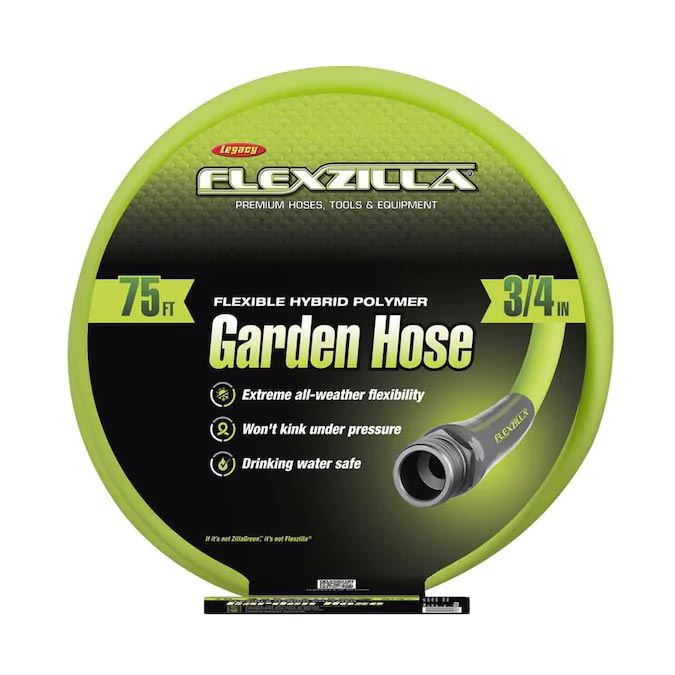 Flexzilla HFZG675YW Garden Hose 3/4In X 75Ft 3/4In   11 1/2 Ght Fittings