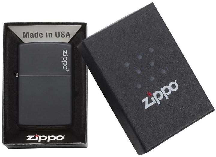 Zippo 218ZL Windproof Lighter Black Matte with Logo